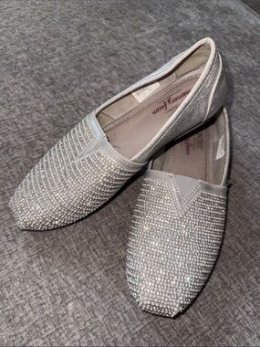Skechers BOBS Silver Crystal Slip-On Loafers